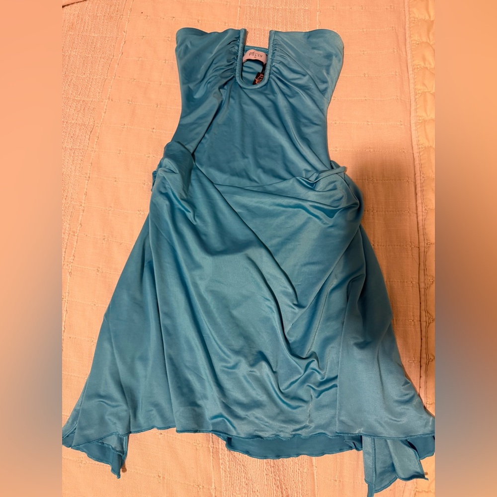 Oh Polly aqua blue mini dress